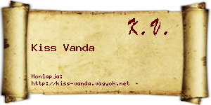 Kiss Vanda névjegykártya