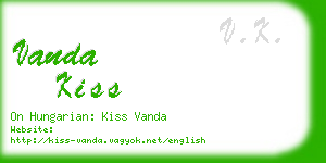 vanda kiss business card